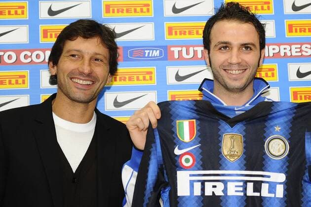 Inter Mailand, Giampaolo Pazzini (re.),Trainer Leonardo  o0 Trikot Objekte