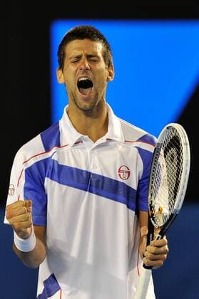 Novak Djokovic (SRB) in action during the men s singles final match on day fourteen of the 2011 Australian Open at Melbourne Park, Australia. - ZUMAx35