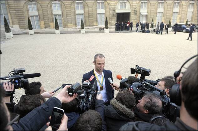 Empfang für Frankreichs Handballweltmeister 2011 am Elysee Palast in Paris Thierry Omeyer xJBAutissierX  o0 Medieninteresse Sieg Interview