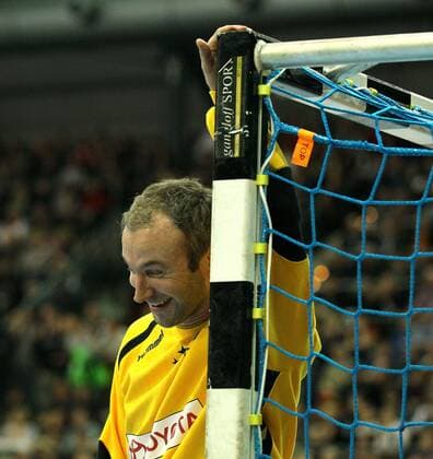 Torwart Thierry OMEYER ( Allstars ) - Allstargame in Leipzig - DHB Nationalteam (GER, weiß) vs. Bundesliga Allstars (rot)