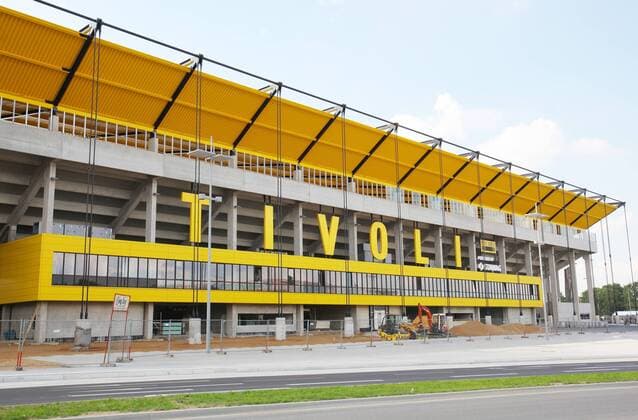 Fußball, Stadiongeschichte Alemannia Aachen Freitag 26.06.2009, 2. Bundesliga Saison 09 10 - Alemannia Aachen Neubau: neuer Tivoli, Baustelle, DeFodi018 o0 Bau Stadionbau Bauarbeiten