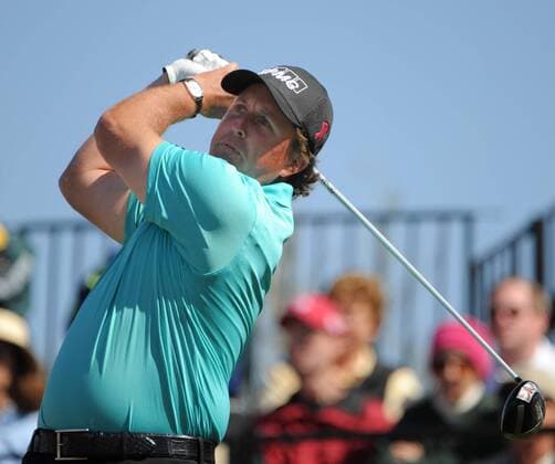 Phil Mickelson tees off on the first hole of the WGC-Accenture Match Play Championship at Dove Mountain Golf Course in Marana, AZ February 23,2011. UPI Art Foxall  PXP2011022308 WGC Matchplay WM