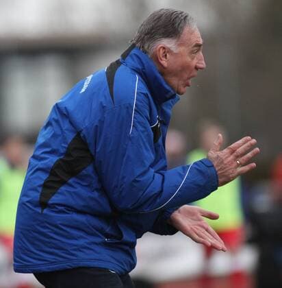 Trainer Bernd Schröder (1. FFC Turbine Potsdam) Frauenfussball DFB-Pokal 27.02.2011 Aschheim b. München FC Bayern München - 1. FFC Turbine Potsdam