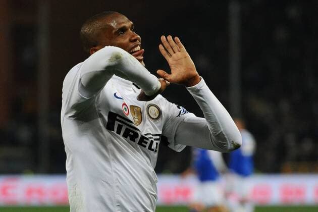 Sampdoria Genua (blau) vs. Inter Mailand (weiß) - Torjubel Samuel Eto o  o0 Jubel, Freude,