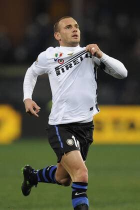Sampdoria Genua (blau) vs. Inter Mailand (weiß) - Torjubel Wesley Sneijder  o0 Jubel, Freude,