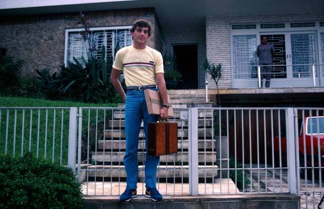 Mar 19, 1984 - Sao Paulo, Brazil - AYRTON SENNA (BRA) at his home in Sao Paulo prior to his first Grand Prix, Formula One Drivers At Home. - ZUMAs04
