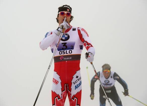 Nordische Ski WM Oslo NOR 02.03.2011 Team Sprint Herren Klassisch Finale Weltmeister Canada --- mitte Alex HARVEY CAN o0 Jubel Freude Sieg
