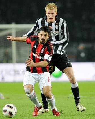 JUVENTUS TURIN (schwarz weiß) vs AC MAILAND (schwarz rot) --- Frederik SÖRENSEN (Juve) , Gennaro GATTUSO (Mailand) --- DIGITAL vigantixinside