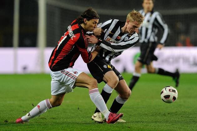 Juventus Turin vs AC Mailand --- Zlatan Ibrahimovic (Mailand), Frederik Sörensen 