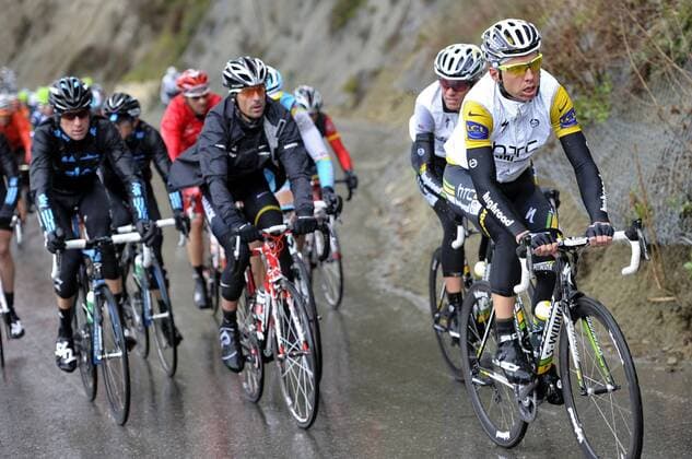Paris - Nizza: Etappe 8: v.re. Tony Martin (HTC) - Andreas Klöden (Radioshack) - Bradley Wiggins (Sky) xNicoxVeereckenxPHOTONEWSx 
