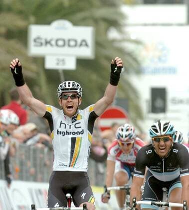 Mailand San Remo 2011, Matthew Goss (AUSTRALIEN Htc - High Road, li.) gewinnt Mailand San Remo 2011 vor Fabian Cancellara (SUI Leopard - Trek), Sanremo  o0 Jubel, Freude Sieg, Sieger