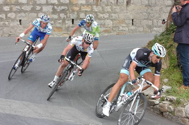 Mailand San Remo 2011, Matthew Goss (AUSTRALIEN Htc - High Road, Mitte), Fabian Cancellara (SUI Leopard - Trek, re.), Poggio di Sanremo 