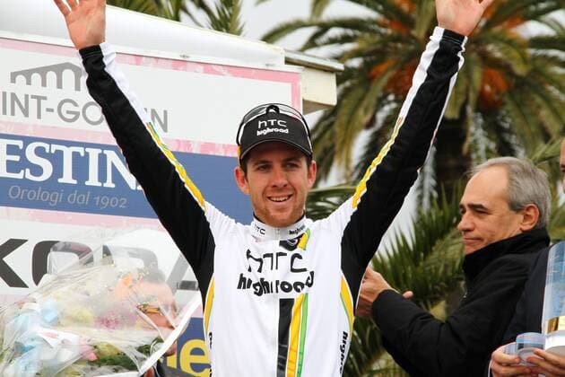 19.03.2011 Radrennen Mailand - Sanremo über 298 Km, Matthew Goss (AUSTRALIEN Htc - High Road) gewinnt Mailand San Remo 2011 o0 Jubel, Freude Sieg, Sieger Siegerehrung 