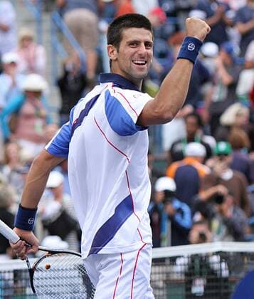 Novak Djokovic of Serbia reacts after winning his mens final match at the BNP Paribas Open in Indian Wells, California on March 20, 2011.  IDW20110320711 o0 Jubel Freude Sieg