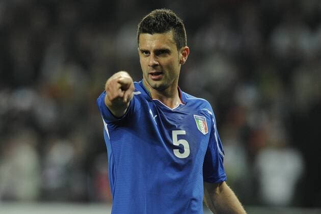 Slowenien (weiß) vs. Italien (blau) in Ljubljana --- Thiago Motta 