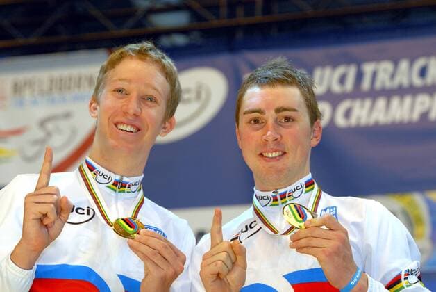 Cycling - World Track Championships - Apeldoorn; Leigh Howard and Cameron Meyer (AUSTRALIA) win gold in the madison.  o0 Jubel, Freude Siegerehrung Sieg, Sieger Weltmeister Gold, Medaille, Goldmedaille