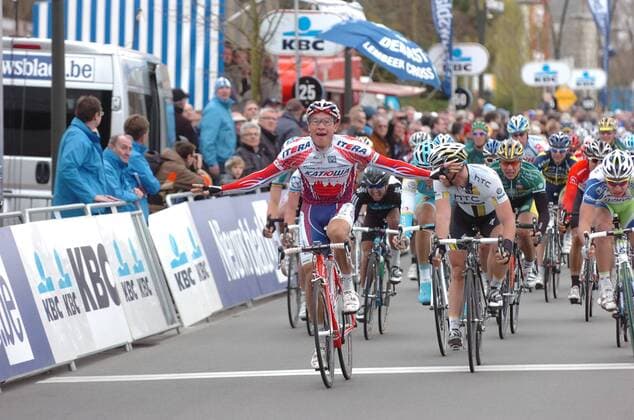 2011, KBC Driedaagse van De Panne - Koksijde, Etappe 02: Oudenaarde - Koksijde, Team Katusha 2011, Denis Galimzyanov, Koksijde  o0 Jubel Freude