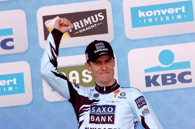 2011, Ronde de Flanderen, Team Saxo Bank - Sungard 2011, Sieger Nick Nuyens (Saxo), Ninove  o0 Jubel Freude