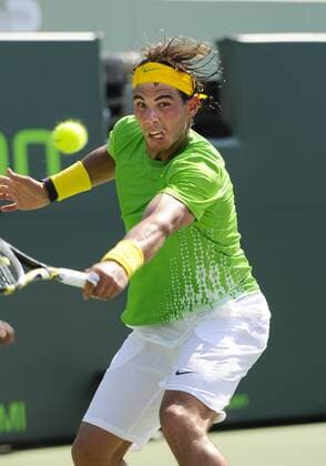 RAFAEL NADAL (ESP) returns the ball in the Sony Ericsson Open - ZUMAsd3
