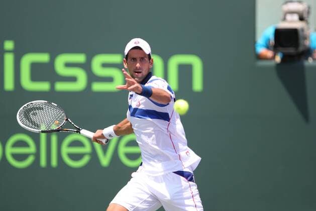 Novak Djokovic (SRB) in action during the men s Finals match of the 2011 Sony Ericsson Open - ZUMAy24