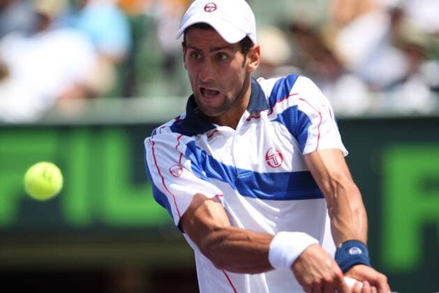 Novak Djokovic (SRB) in action during the men s Finals match of the 2011 Sony Ericsson Open - ZUMAy24