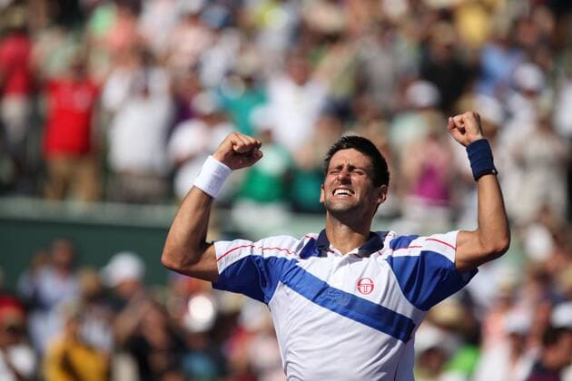 Novak Djokovic (SRB) reacts after winning the men s Finals match of the 2011 Sony Ericsson Open - ZUMAy24 o0 Jubel, Freude Sieg