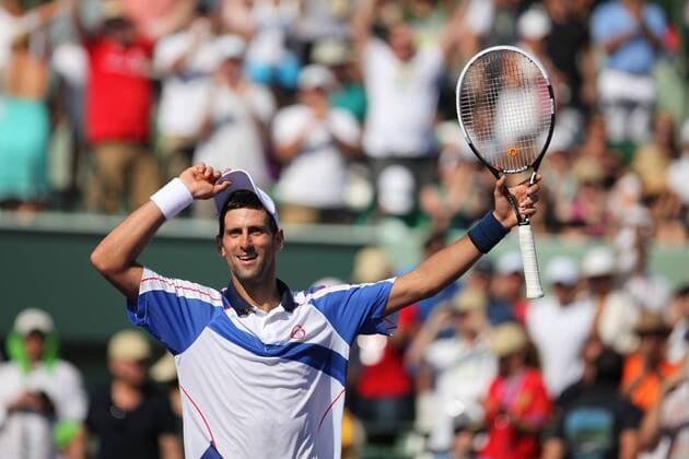 Novak Djokovic (SRB) reacts after winning the men s Finals match of the 2011 Sony Ericsson Open - ZUMAy24 o0 Jubel, Freude Sieg