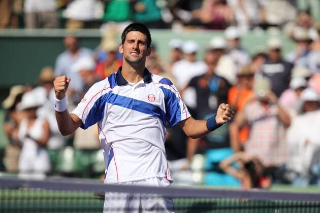Novak Djokovic (SRB) reacts after winning the men s Finals match of the 2011 Sony Ericsson Open - ZUMAy24 o0 Jubel, Freude Sieg