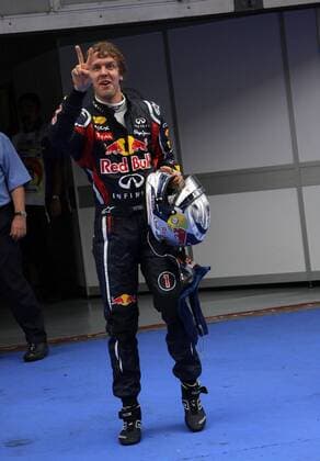 formula 1 GP, Malaysia, Sepang, 10.04.11, Sebastian Vettel, Red Bull Racing, Sieger, o0 Einzelbild Freisteller Jubel Freude
