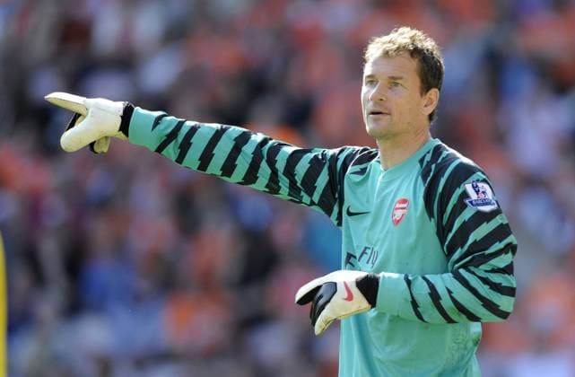 Jens Lehmann of Arsenal Barclays Premier League Blackpool v Arsenal 10th April, 2011 EDITORIAL USE ONLY. No use with unauthorised audio, video, data, fixture lists, club league logos or live services. Online in-match use limited to 120 images, no video emulation. No use in betting, games or single club league player publications.