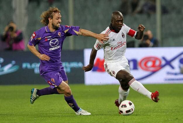 CLARENCE SEEDORF (Milan) MARCO DONADEL (Fiorentina) - ACF Fiorentina (AC Florenz, violett) - AC Mailand (weiss) 1:2 - lucaxpagliaricci
