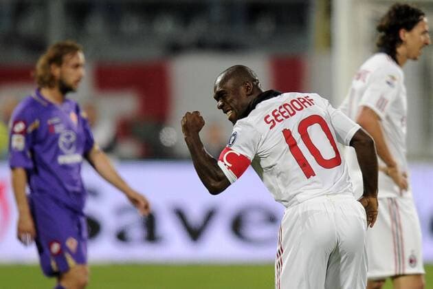 Serie A - ACF Fiorentina (AC Florenz, violett) - AC Mailand (weiss) 1:2 - Torjubel Clarence Seedorf (Milan) - 