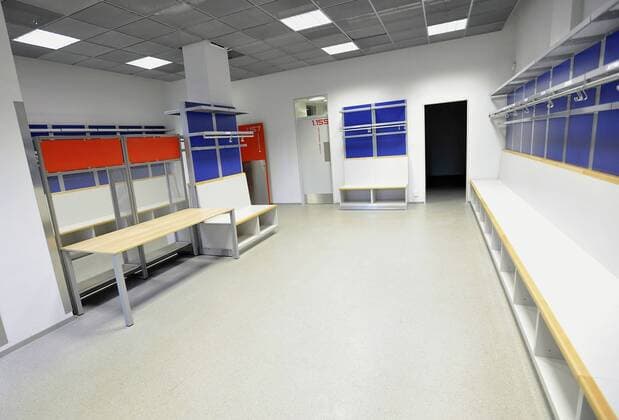 Dressing room inside Ondrej Nepela Arena in Bratislava, Slovakia on Apr. 10, 2011. Ondrej Nepela Arena will host ice hockey World Championship Slovakia 2011. (CTKxPhoto JanxKoller)  CTKPhoto7201104100498001
