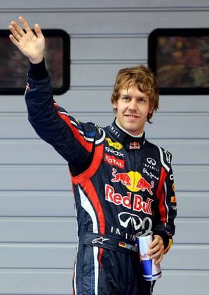 SHANGHAI, April 16, 2011 -- Red Bull Formula One driver Sebastian Vettel of Germany waves after the qualifying session of the Chinese F1 Grand Prix at Shanghai International circuit in Shanghai, east China, April 16, 2011. ---  o0 Jubel Freude Pole Position