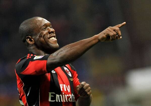 Clarence Seedorf (Milan) jubelt - AC Milan (rot) vs. Sampdoria Genua (weiß) - giorgioxperottino o0 Jubel Freude