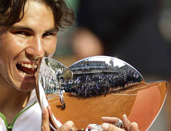 17.04.2011. Rafael Nadal (ESP) made history as he claimed his seventh successive Monte Carlo Masters at the Monte Carlo Country Club in Monaco 2011 - 