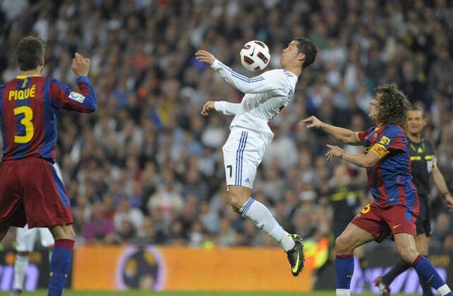 Real CF Madrid (weiß) - FC Barcelona (rot blau - Barca) , Cristiano Ronaldo - 