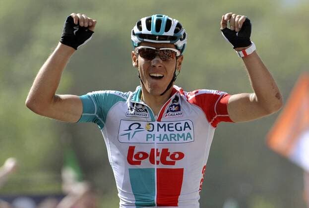Philippe Gilbert (BEL) - Team Omega Pharma Lotto - gewinnt den Fleche Wallonne 2011 --- PhotoNews  o0 Sieg Jubel Freude o0 Wallonischer Pfeil