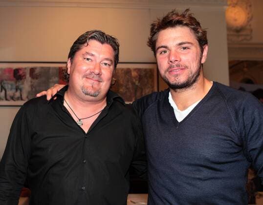 BMW Open 2011, ATP Tennis Herren Tour, Players Party im Lenbach, München, Stanislas Wawrinka (SUI, R) und sein Trainer Peter Lundgren(SWE),