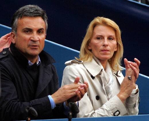 01.05.2011 Belgrade(Serbia) Serbia Open ATP Tennis Herren world tour men s tennis single final Srdjan Djokovic(L) with his wife Diana Djokovic(r) parents of Novak Djokovic during match :  o0 Familie, privat Vater Mutter eltern