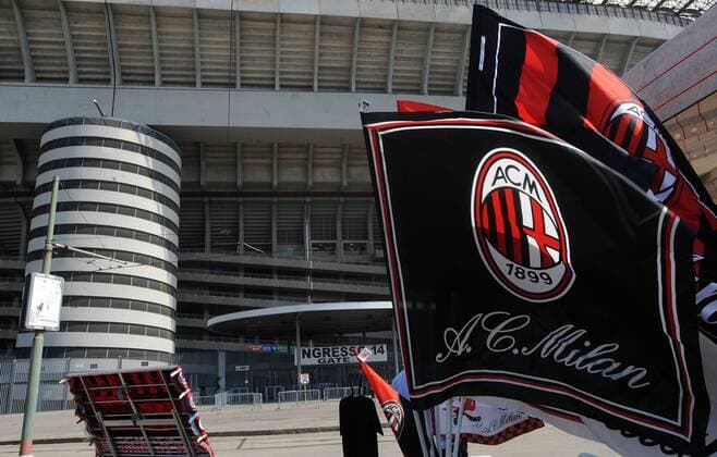 Fanfahne des AC Mailand -