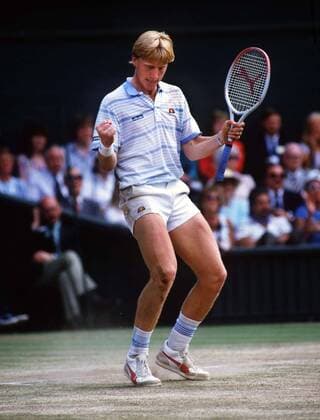 Boris Becker (Germany).Mens final. Wimbledon All England Tennis Championships 1985. 
