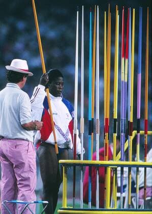 Tessa Sanderson (GBR) Womens Javelin Barcelona Olympics 1992  o0 Leichtethletik Speerwurf