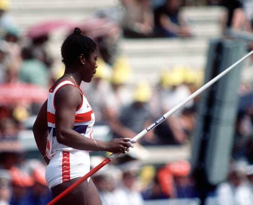 Großbritannien, Black History Month im Oktober - Sport Tessa Sanderson, Javelin; 25 07 1980 1980 Moscow Olympics Athletics  o0 Leichtethletik Speerwurf