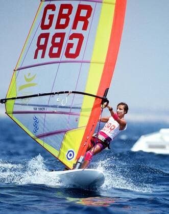 Penny Way (GBR) Womens Boardsailing, Barcelona Olympics, 30 07 1992.  o0 Surfen Windsurfen Segeln