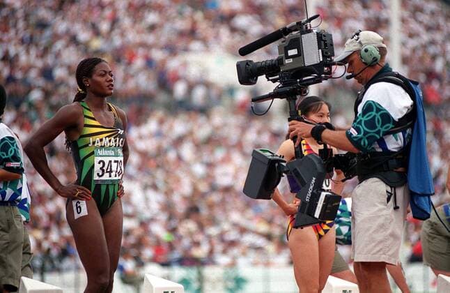 MERLENE OTTEY (JAMAICA). 100m 1ST ROUND. 26 7 1996. ATLANTA OLYMPICS 1996.  o0 Leichtathletik