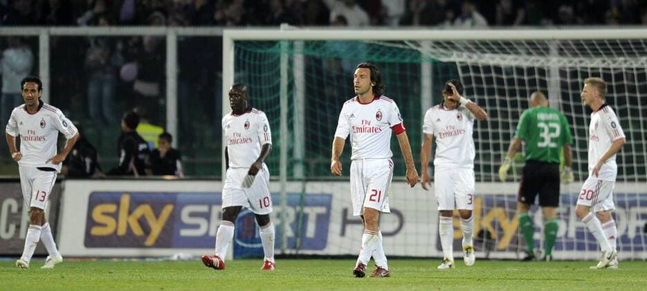 US Palermo (rosa) - AC Mailand (weiß), Enttäuschung Milan 