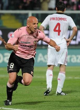 US Palermo (rosa) - AC Mailand (weiß), Torjubel Giuglio Migliaccio  o0 Jubel, Freude
