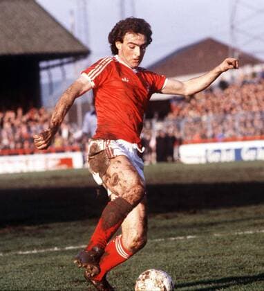 Martin O Neill (Forest) Nottingham Forest v Derby County. 1979 80. 