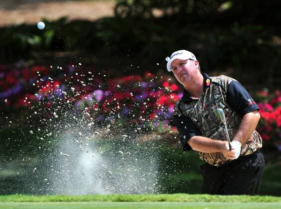Boo Weekley blasts a shot out of a bunker beside the 14th green during the first round of The Players Championship Thursday May 12, 2011 on the Stadium Course at TPC Sawgrass in Ponte Vedra Beach, Florida. UPI Photo Rick Wilson  JAX2011051211